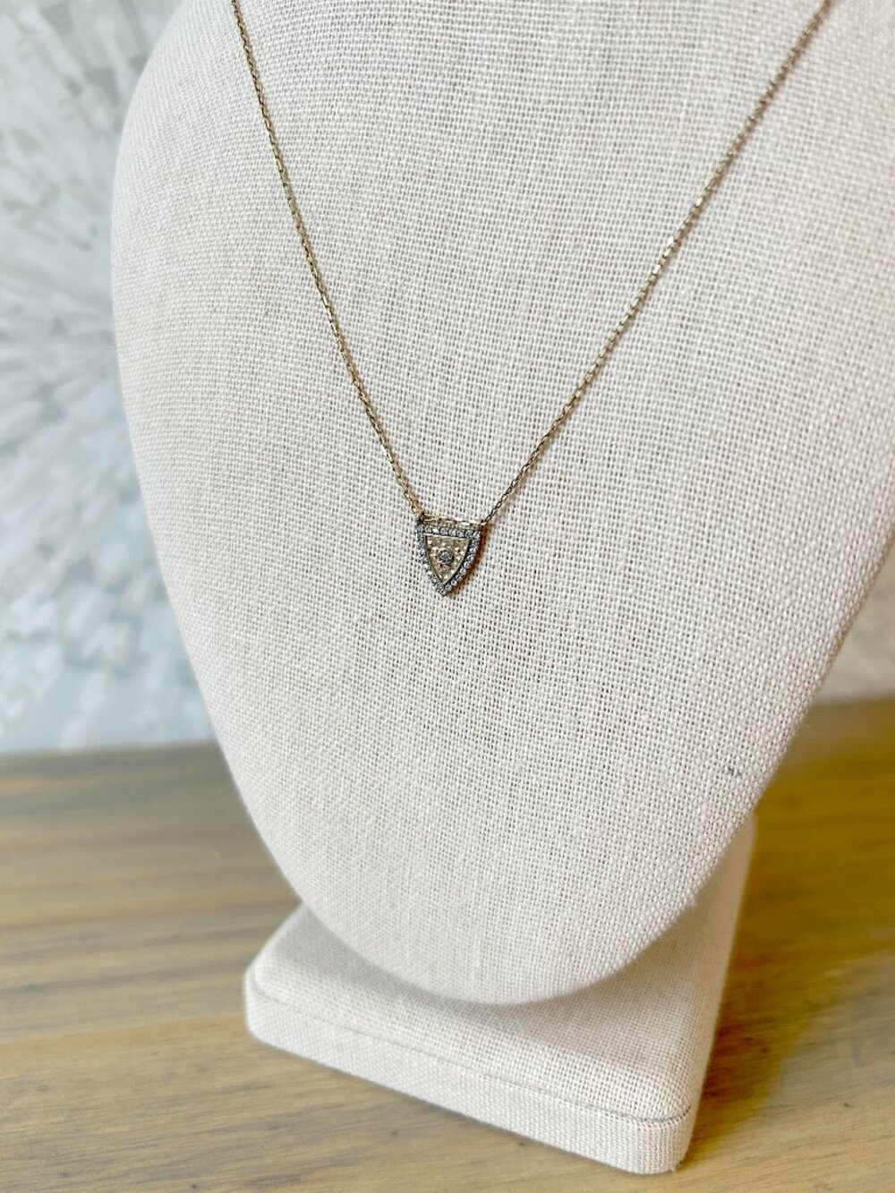 Delicate Little Shield Necklace - Gold and Silver - Gently Pre-Loved - MSRP $48